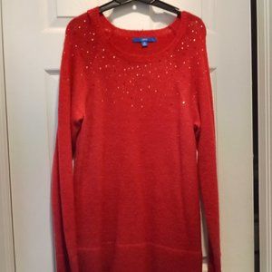 Oversized long sleeve red sweater